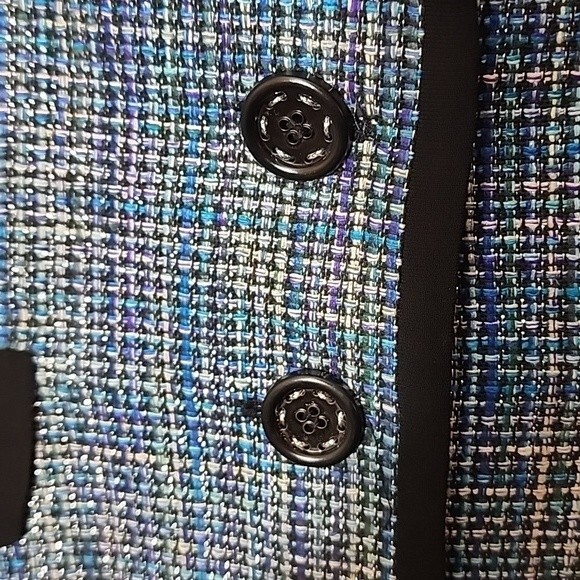 Kasper metallic tweed fully lined silk mix blazer size 10 P - Picture 7 of 13